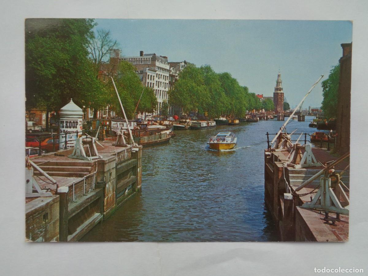 Cartoline: POSTAL DE AMSTERDAM ( PAISES BAJOS ): ESCLUSA DE SAN ANTONIO , TORRE MONTELBAN