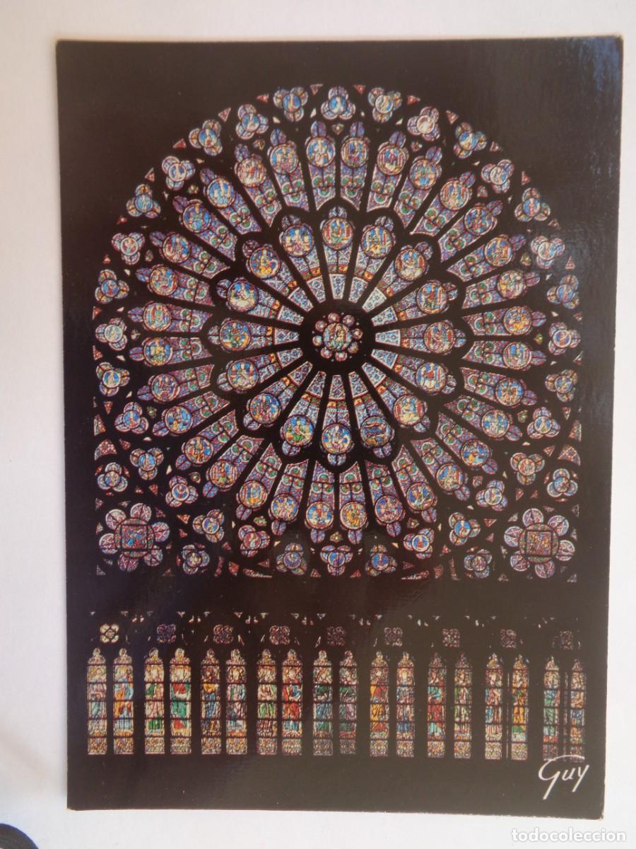Postcards: POSTAL DE PARIS ( FRANCIA ) : CATEDRAL DE NOTRE-DAME , VIDRIERA ROSETON NORTE