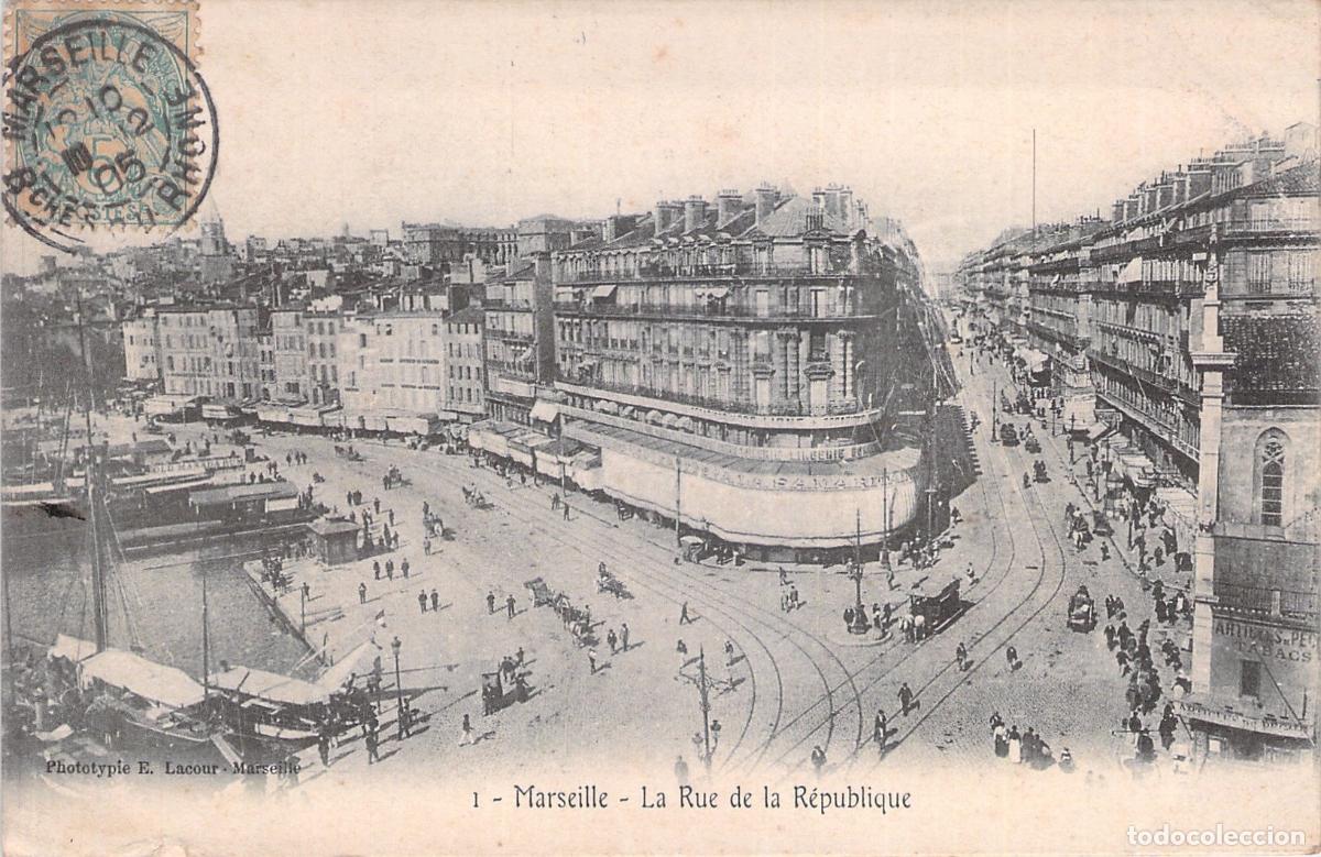 Postales: Postal de Marsella Francia Calle de la Rep&uacute;blica
