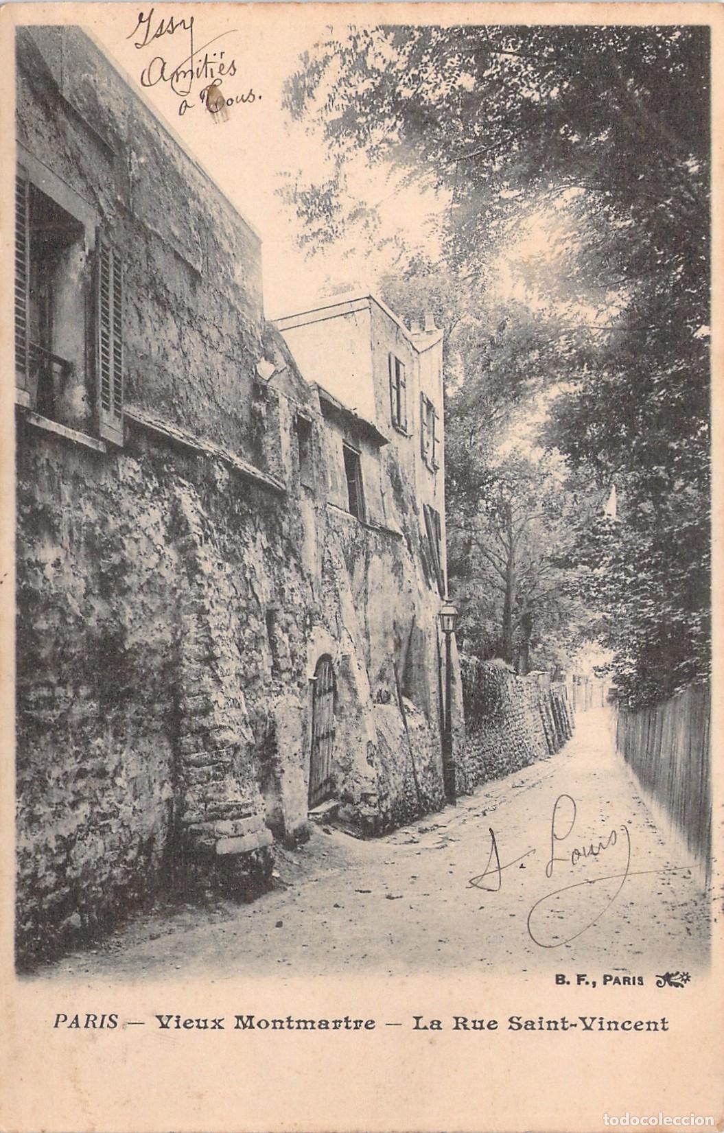Postales: Postal de la Rue Saint-Vincent en el Viejo Montmartre de Par&iacute;s