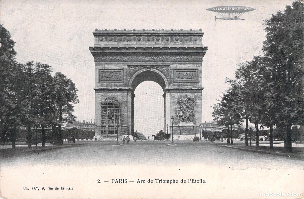 Postales: Postal de Par&iacute;s mostrando el Arco de Triunfo