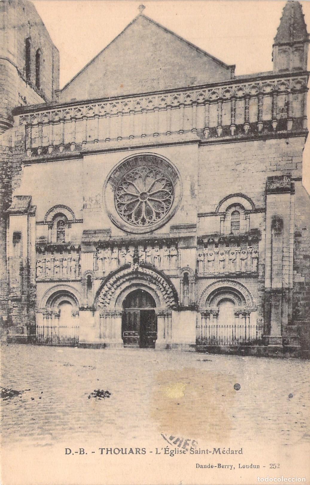 Postales: Postal de la Iglesia Saint-M&eacute;dard en Thouars, Francia