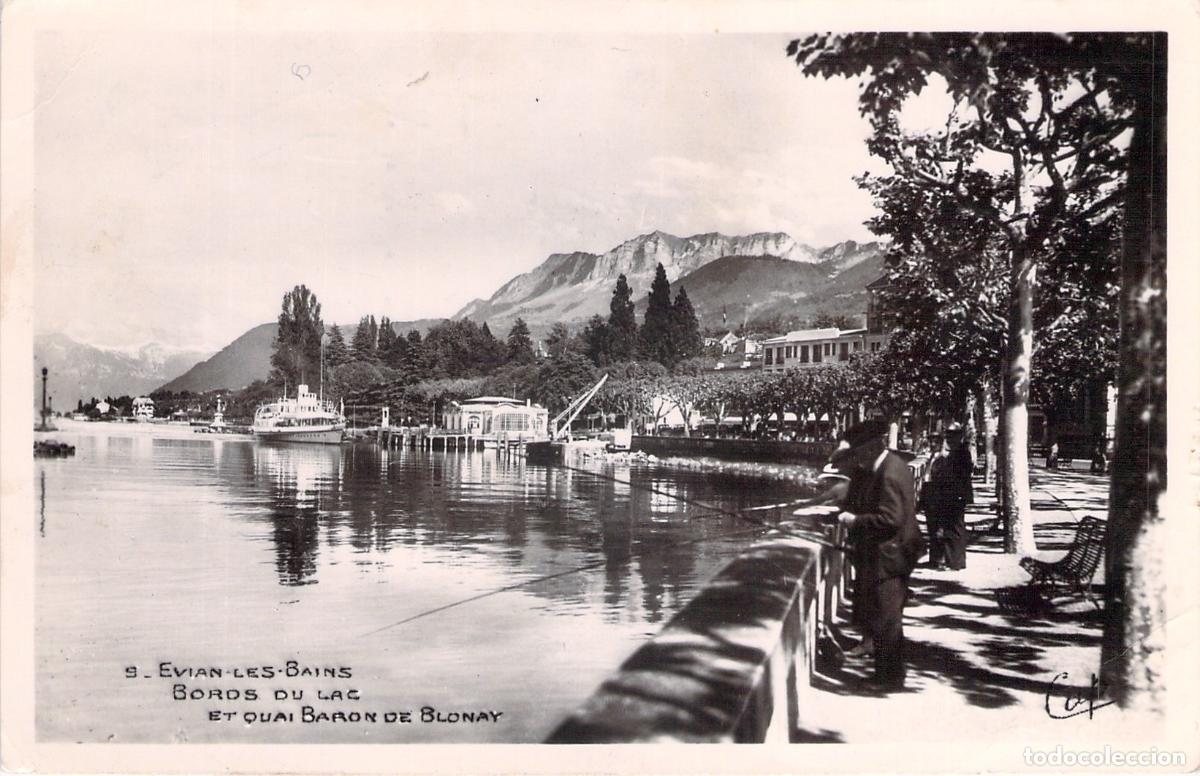 Postales: Postal de Evian-les-Bains, Bords du Lac y Quai Baron de Blonay