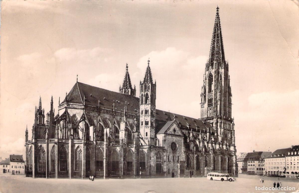 Postales: Postal de la Catedral de Friburgo en la Selva Negra
