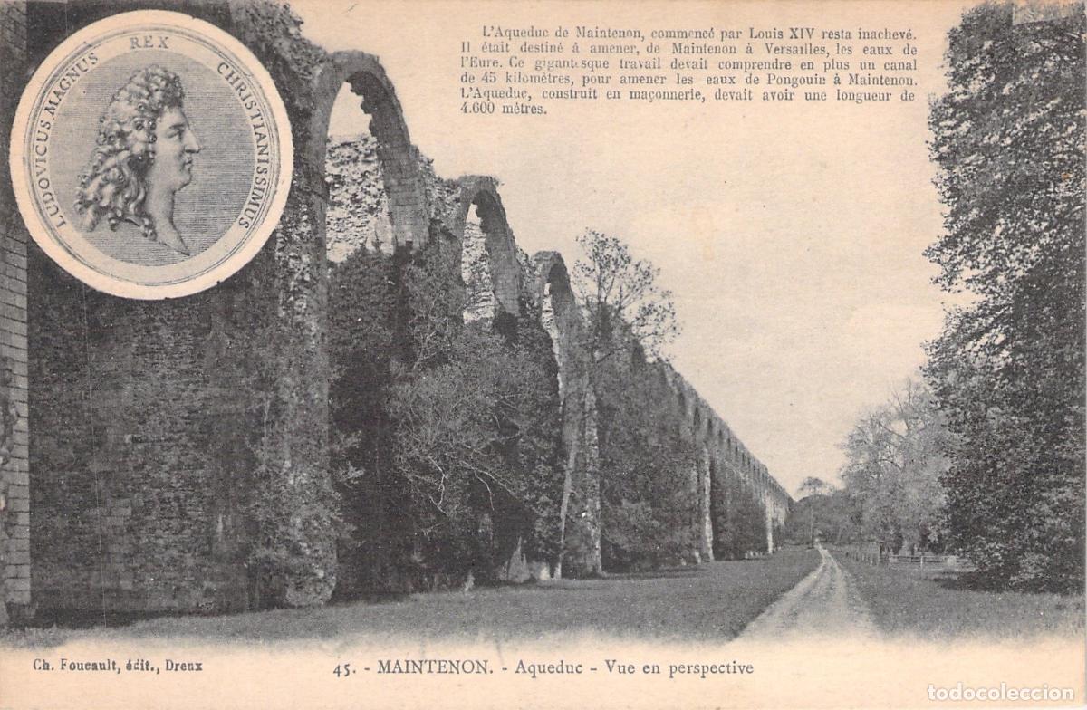 Postales: Postal de Maintenon: Vista del Acueducto Inacabado