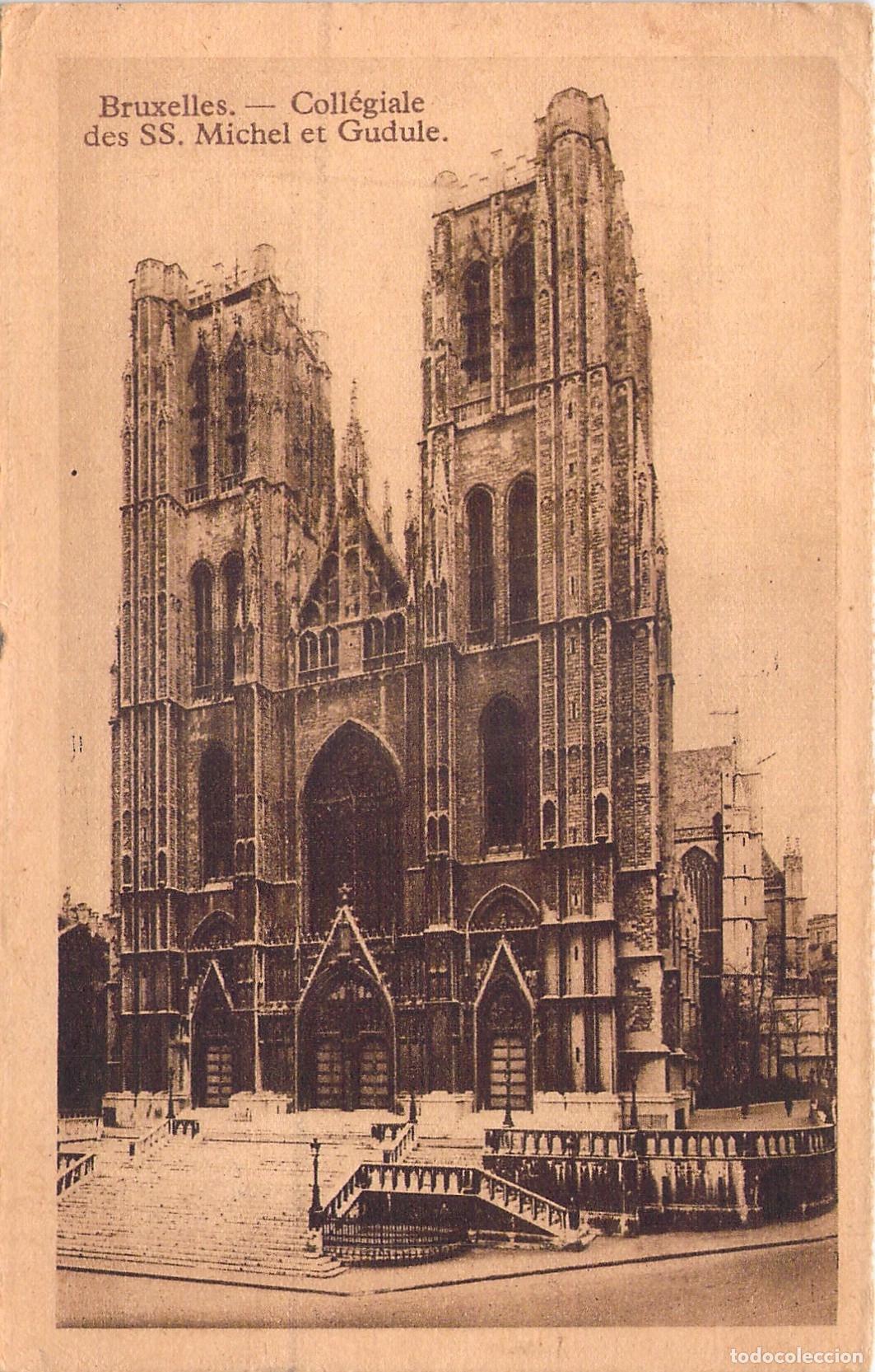 Postales: Postal de la Catedral de San Miguel y Santa G&uacute;dula en Bruselas