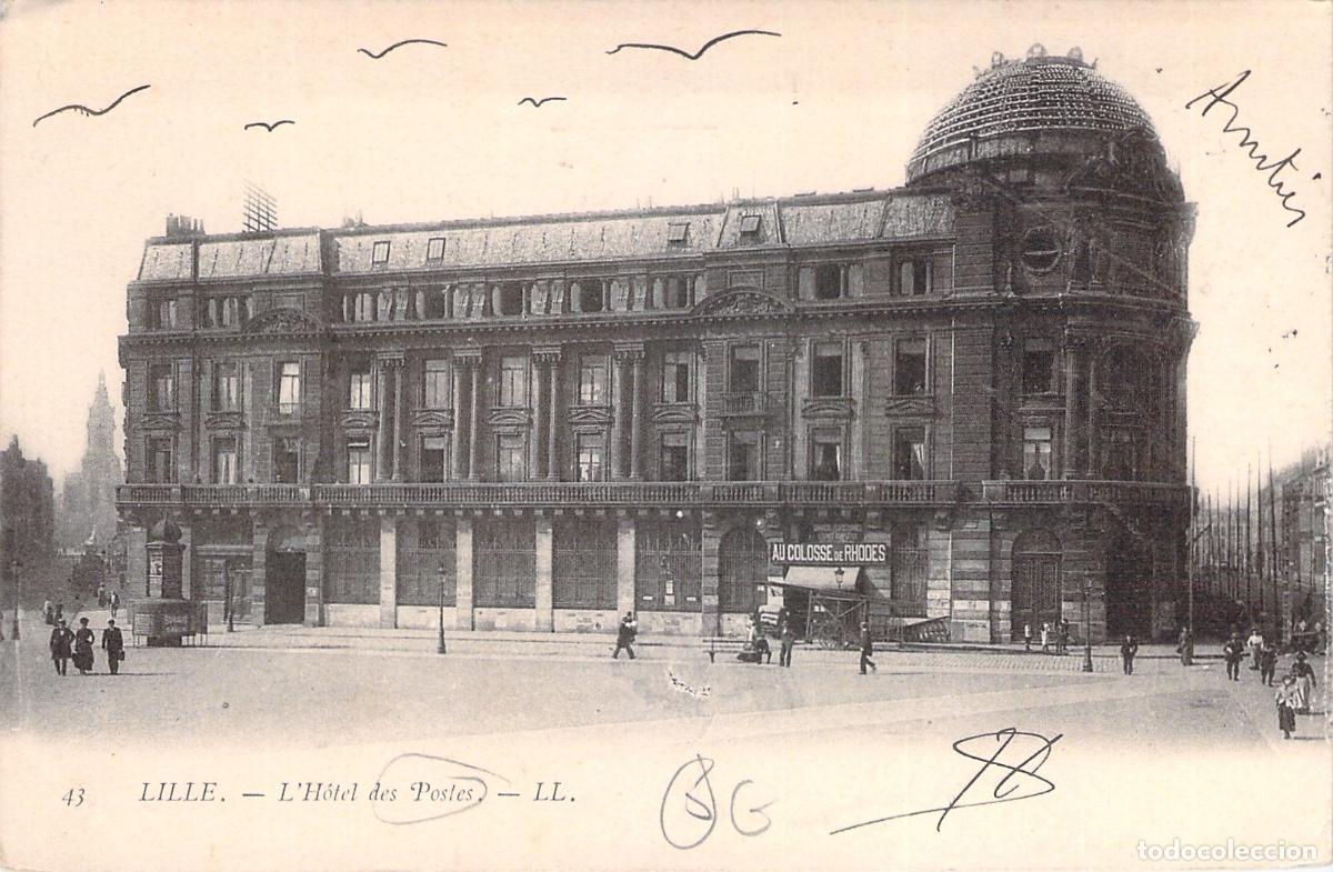Postales: Postal de L'H&ocirc;tel des Postes en Lille, Francia