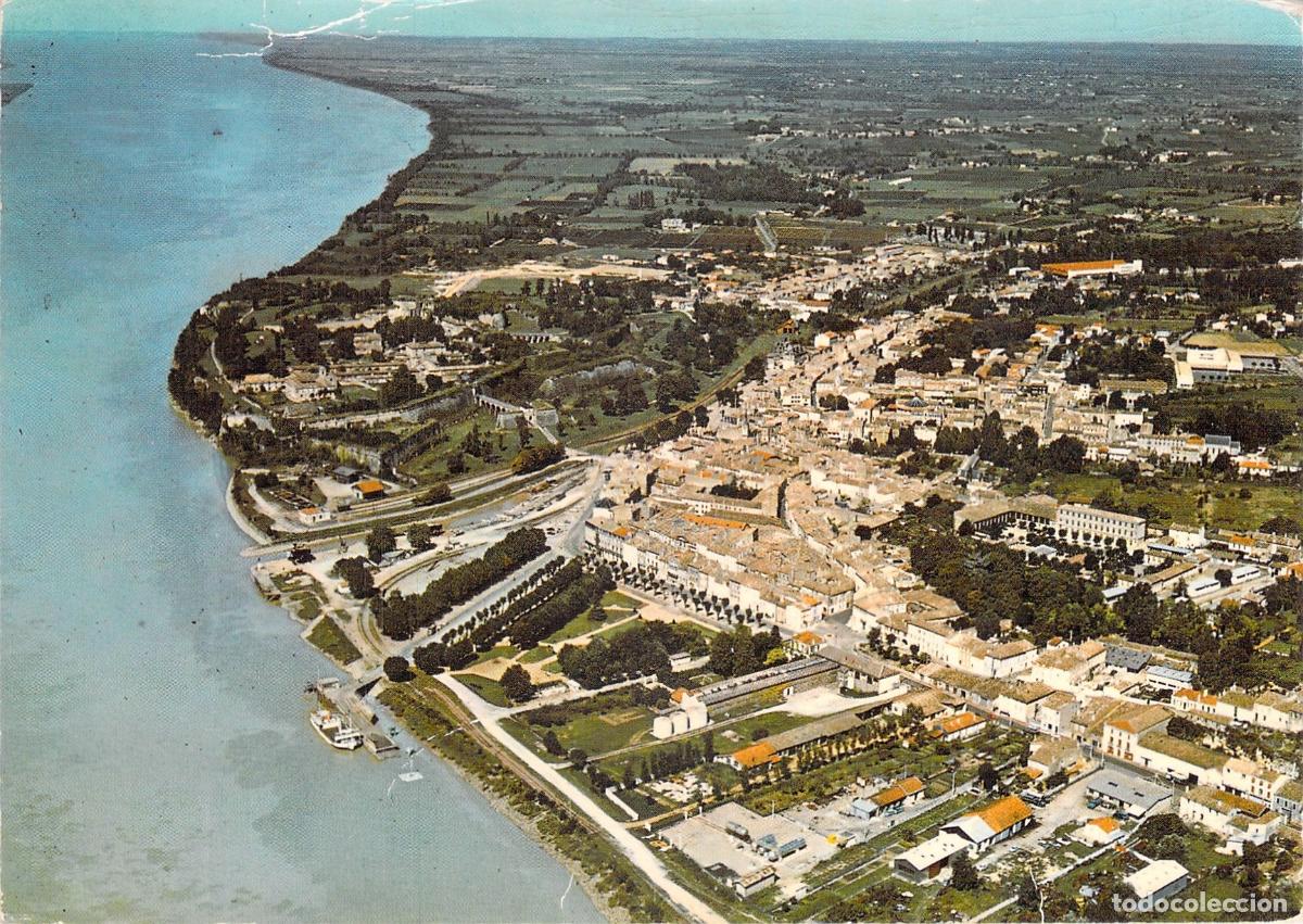 Postales: Postal de Blaye Gironde vista a&eacute;rea del estuario de la Gironda
