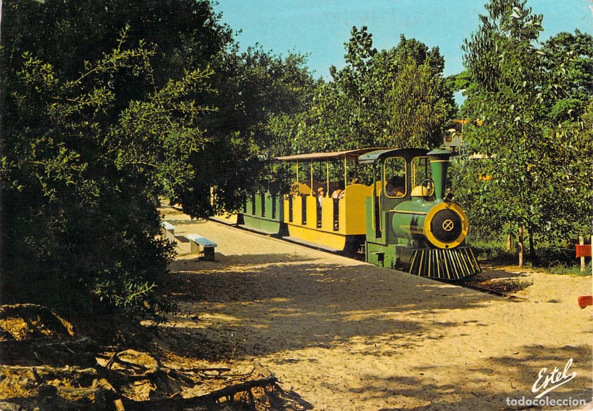 Postales: Postal de Boyardville Isla de Oler&oacute;n con su peque&ntilde;o tren tur&iacute;stico