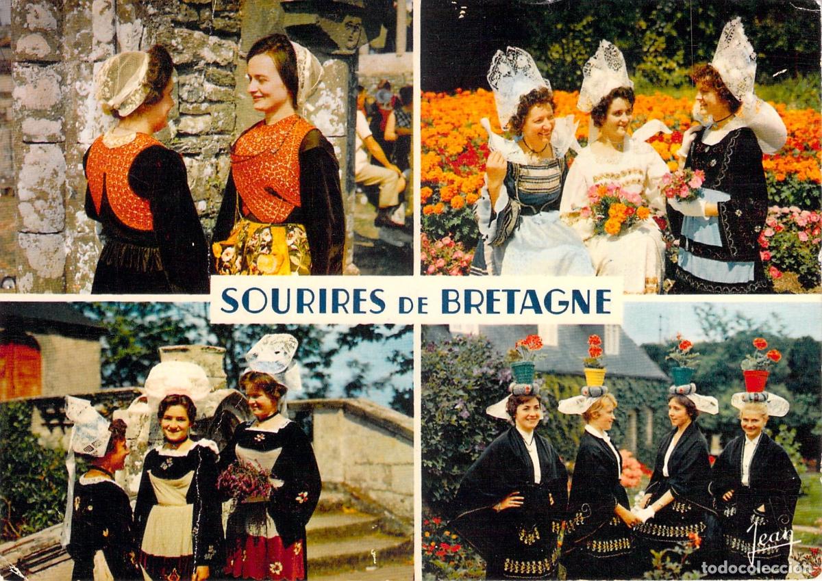 Postales: Postal de mujeres en trajes tradicionales de Breta&ntilde;a