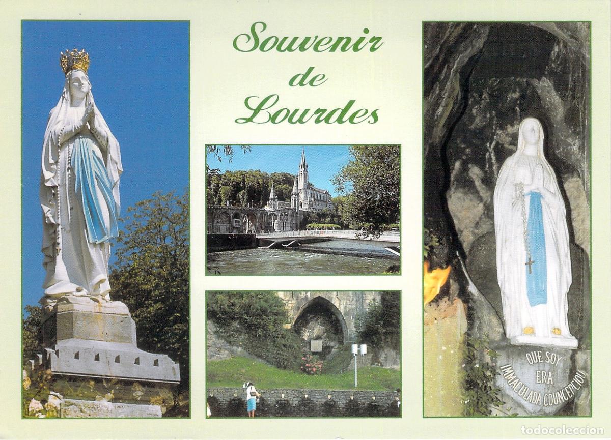 Postales: Postal de Lourdes, Bas&iacute;lica y Virgen de la Gruta