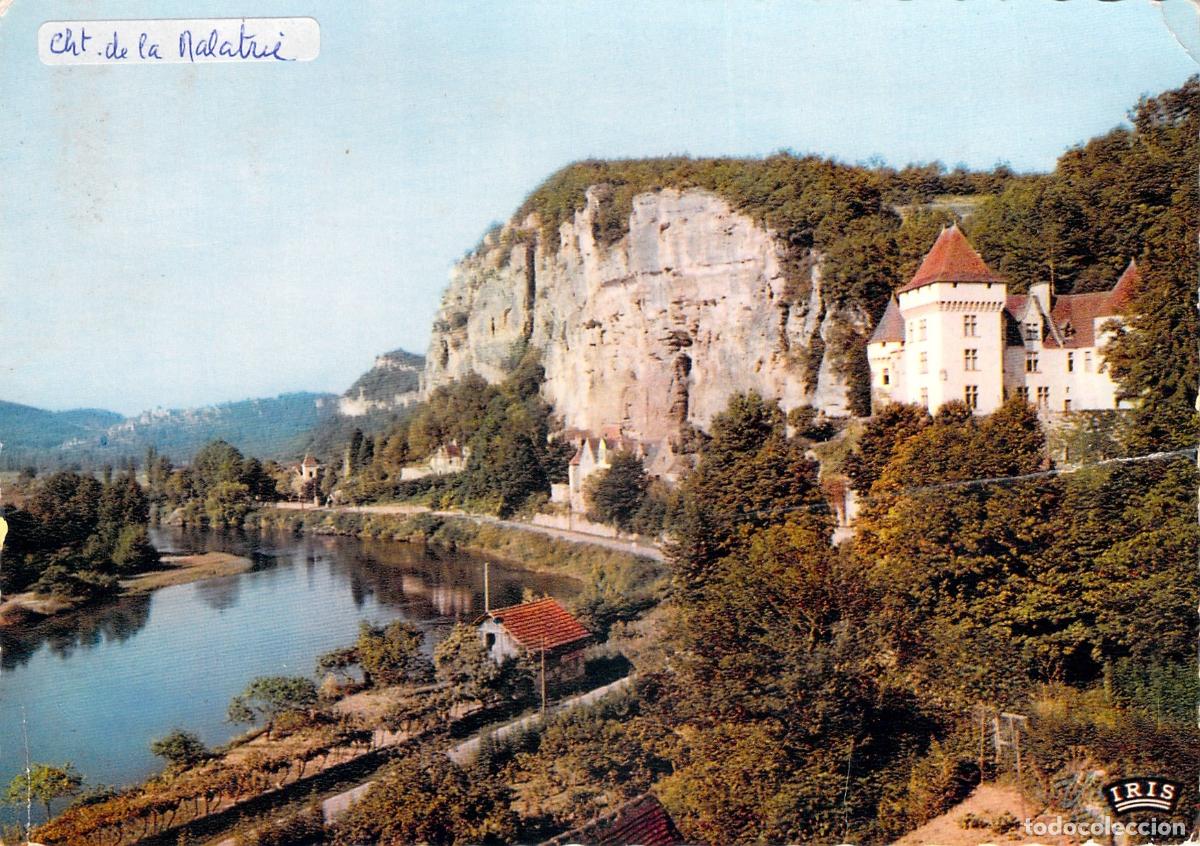 Postales: Postal del Castillo de la Malartrie en el r&iacute;o Dordogne, Francia
