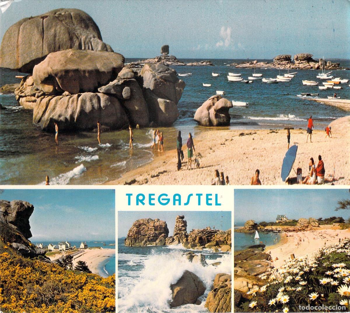 Postales: Postal de la Costa de Granito Rosa y Playa de Coz-Pors en Tr&eacute;gastel