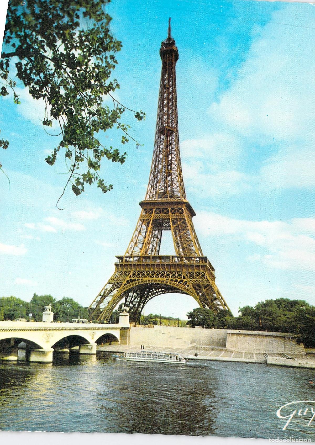 Cartes Postales: Postal de la Torre Eiffel y el R&iacute;o Sena en Par&iacute;s