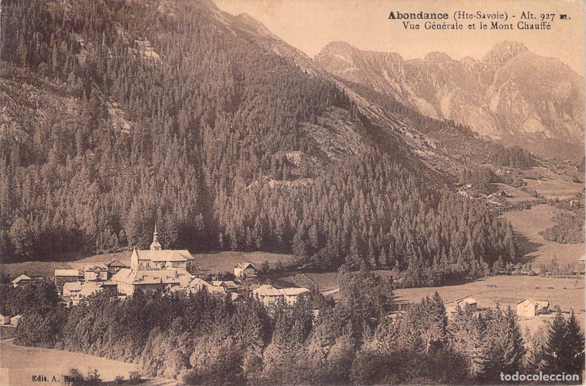 Postales: Postal de Abondance y el Mont Chauff&eacute; en los Alpes