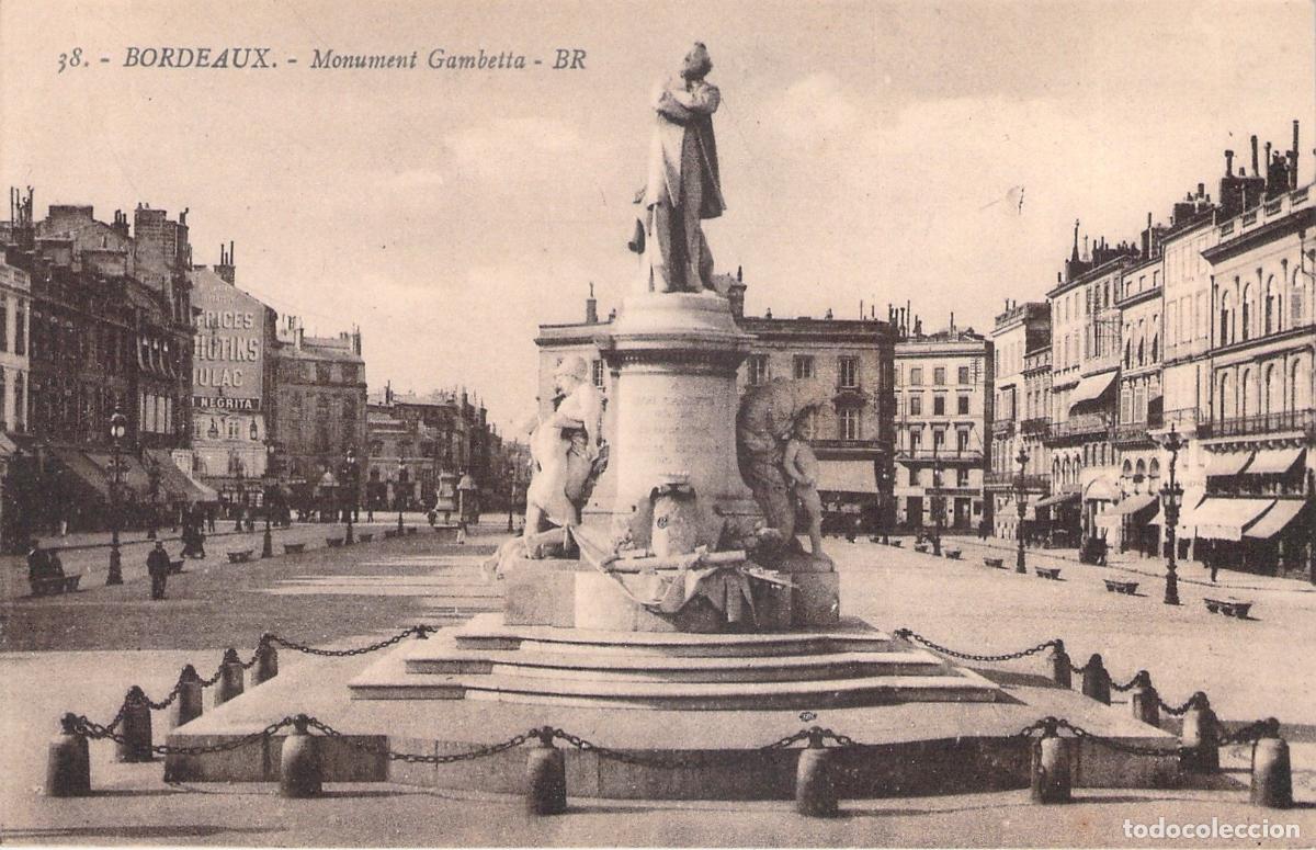 Postales: Postal de Bordeaux, Monumento Gambetta