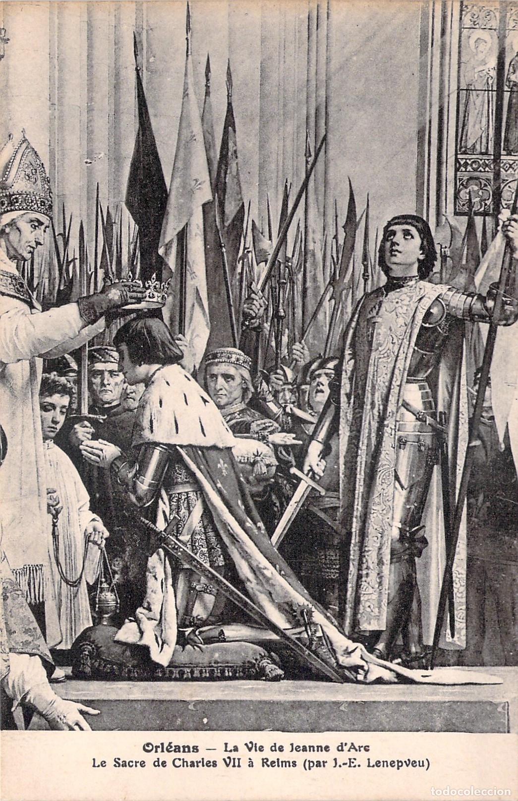 Postales: Postal de la coronaci&oacute;n de Carlos VII en Reims