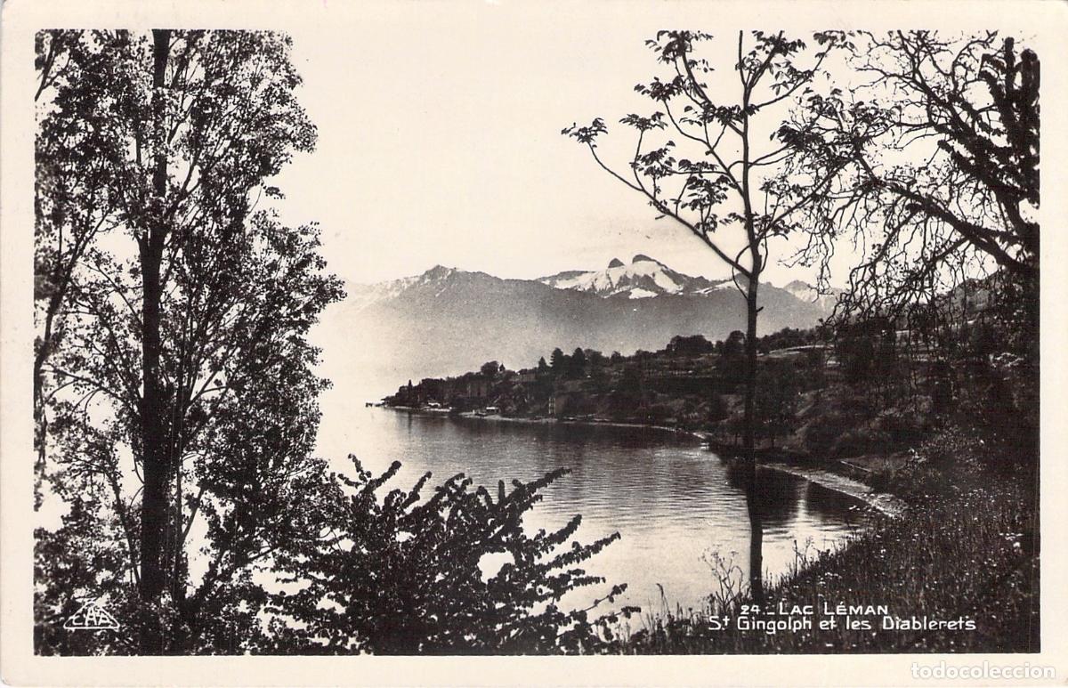 Postales: Postal de Lac L&eacute;man en Saint-Gingolph con vistas a los Alpes