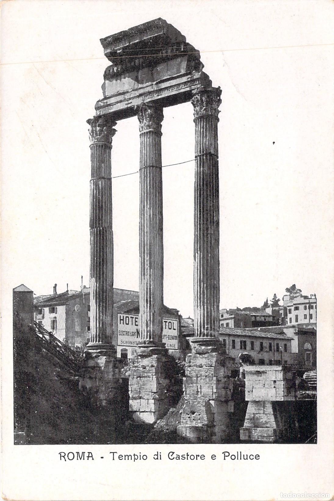 Postales: Postal de las ruinas del Templo de Castor y Polux en Roma