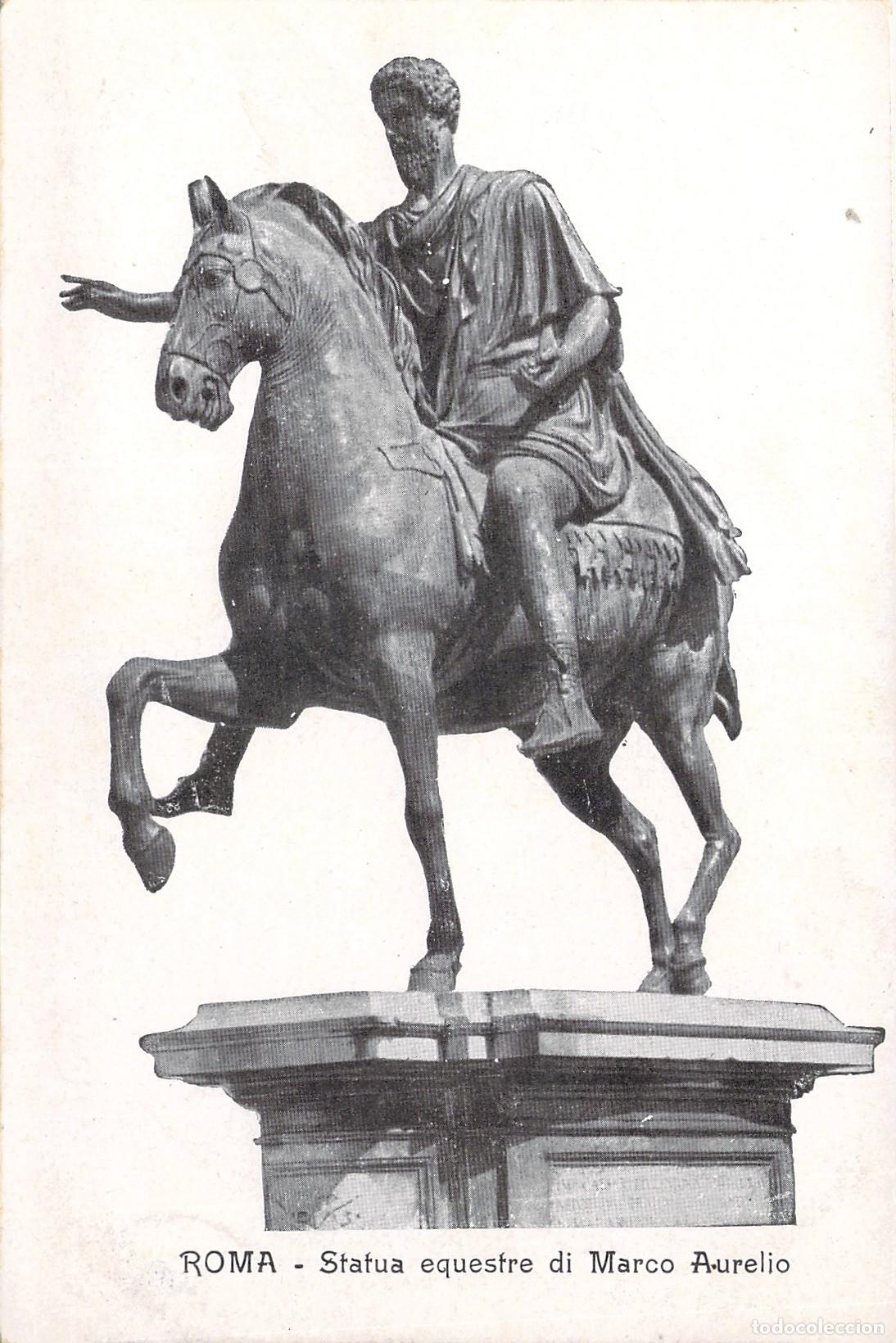 Postales: Postal de la Estatua Ecuestre de Marco Aurelio en Roma
