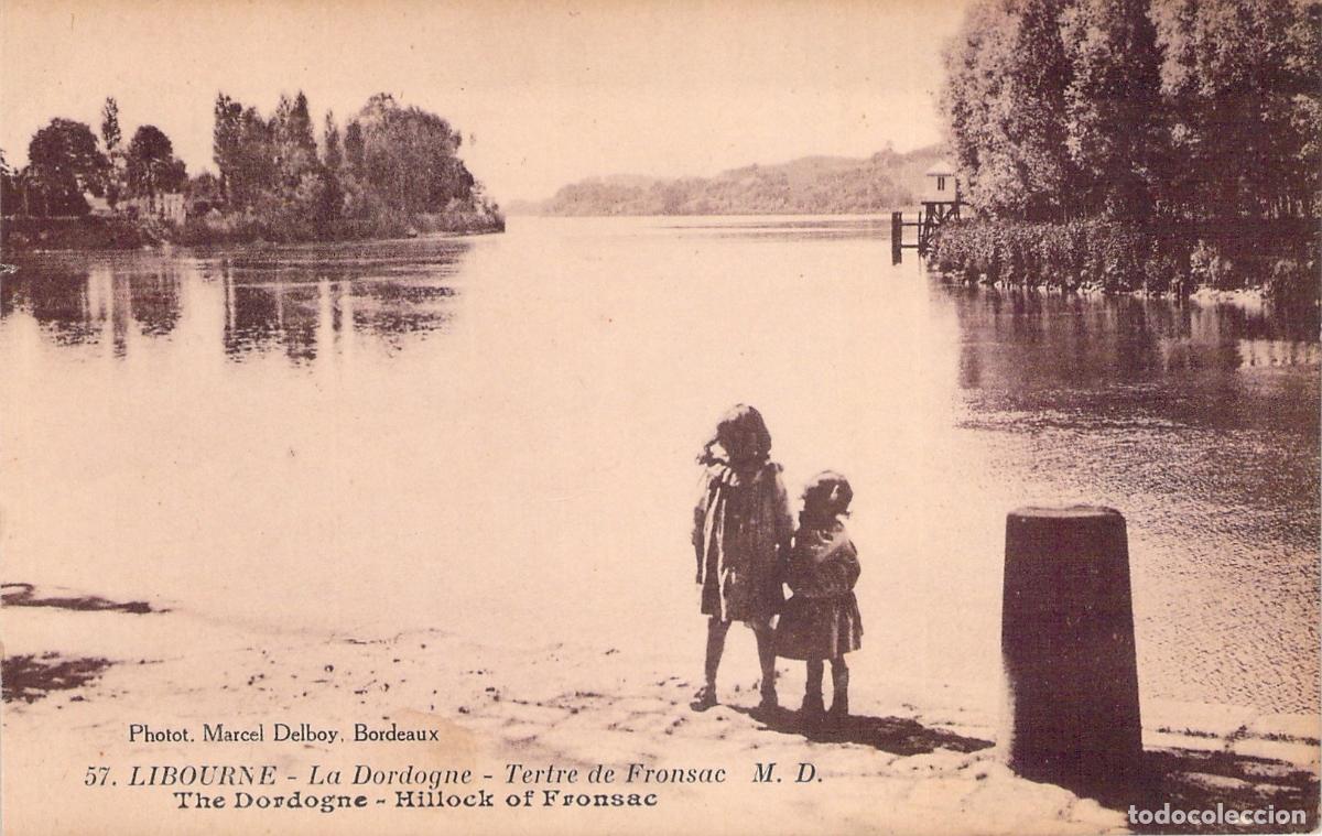 Postales: Postal de Libourne, R&iacute;o Dordogne y Colina de Fronsac
