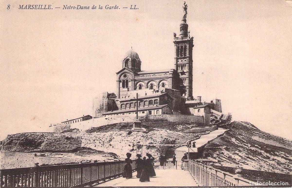Postkarten: Postal de la Bas&iacute;lica de Notre-Dame de la Garde en Marsella, Francia