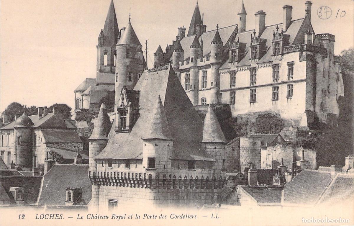 Postkarten: Postal de Loches Castillo Real y Porte des Cordeliers Francia