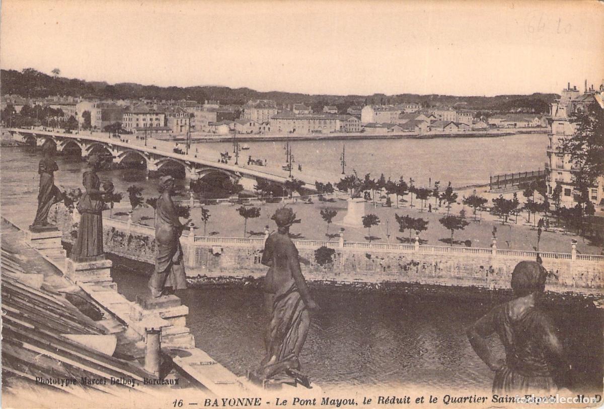 Postkarten: Postal de Bayonne: El Puente Mayou y el Barrio Saint-Esprit