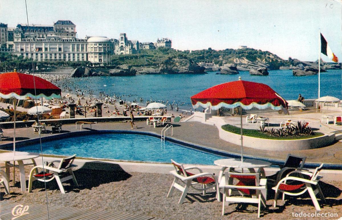 Postales: Postal de Biarritz, Vista del H&ocirc;tel du Palais y Casino Bellevue