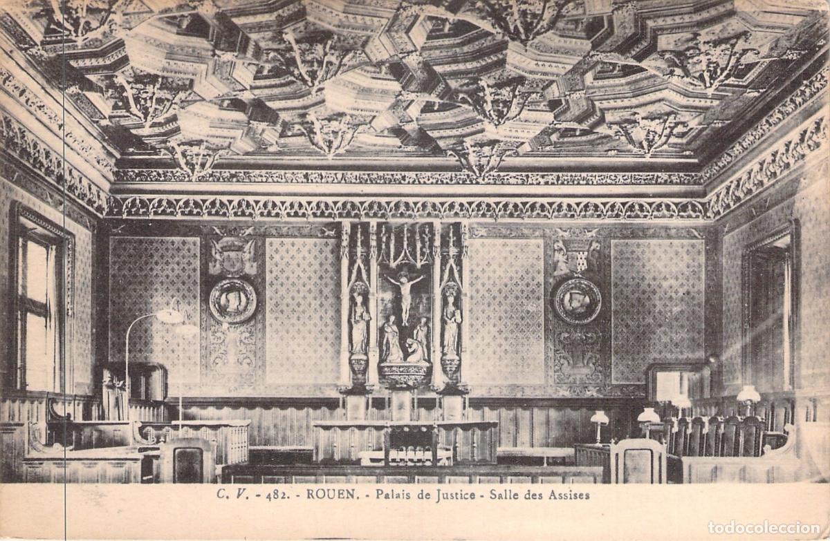 Postales: Postal de Rouen Palais de Justice Salle des Assises Francia