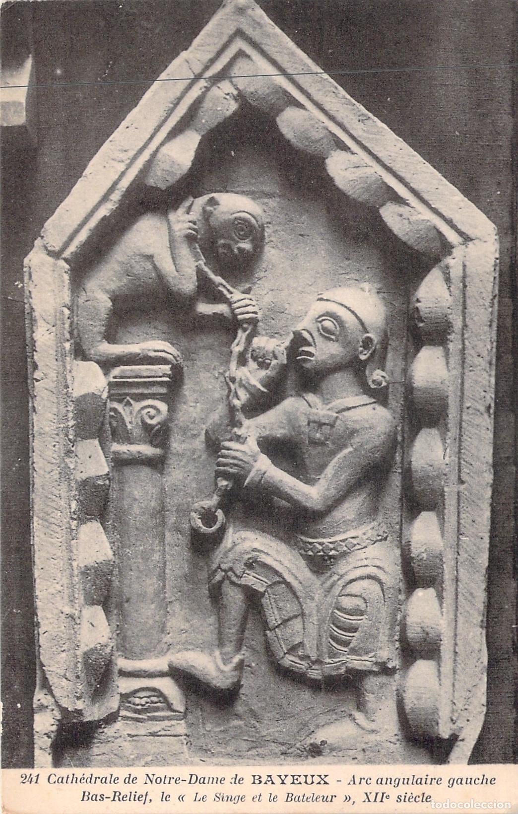 Postales: Postal de bajorrelieve medieval en la Catedral de Bayeux