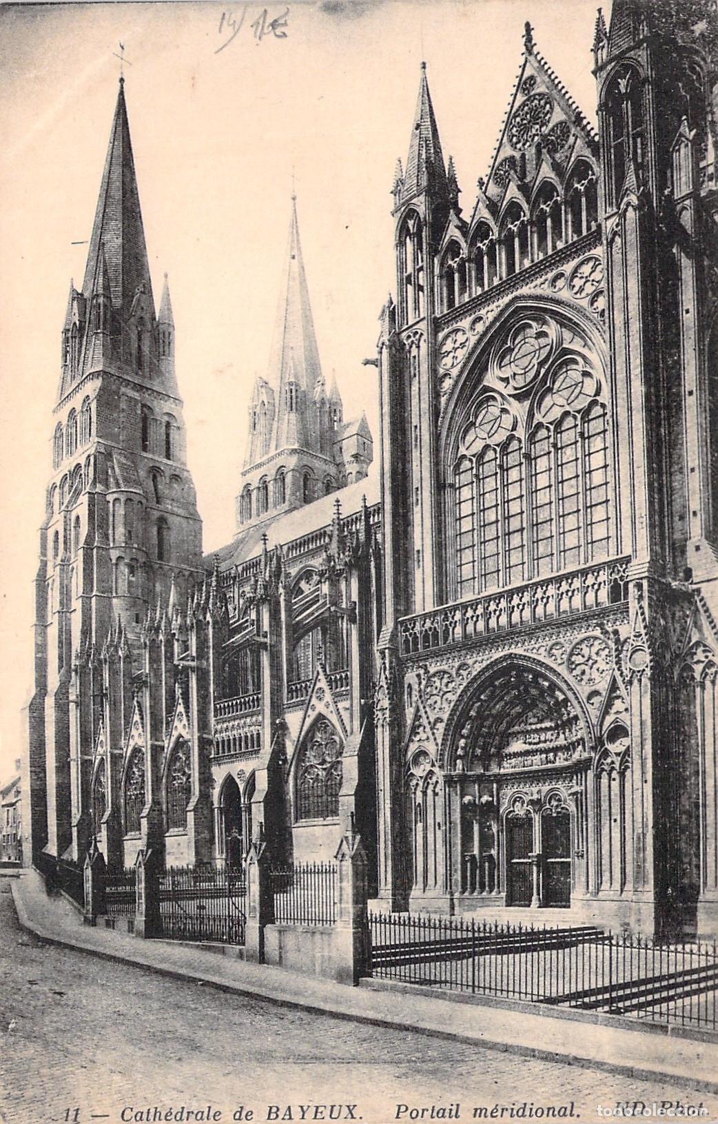 Postales: Postal de la Catedral de Bayeux, Fachada Meridional en Francia
