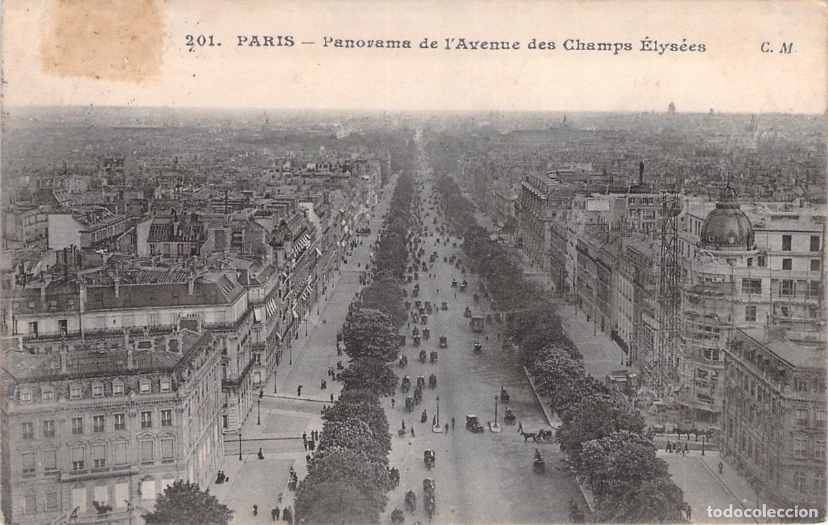 Postales: Postal de Paris: Panorama de la Avenue des Champs-&Eacute;lys&eacute;es
