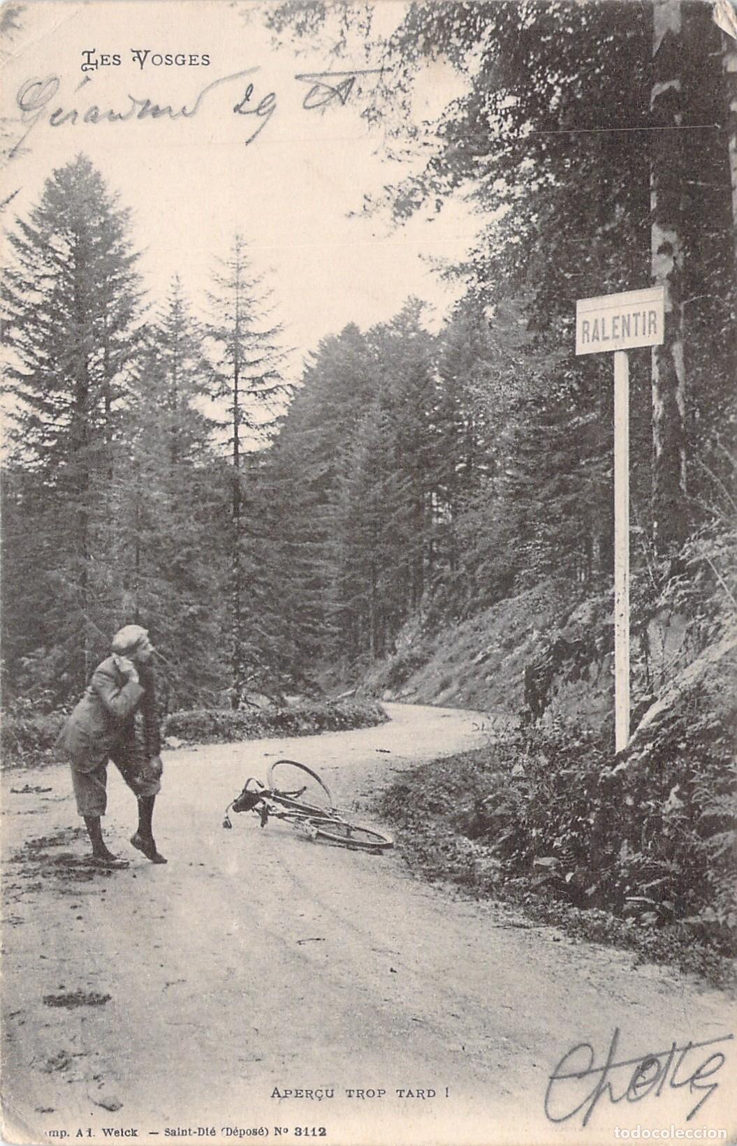 Postales: Postal de ciclista en los Vosgos Francia