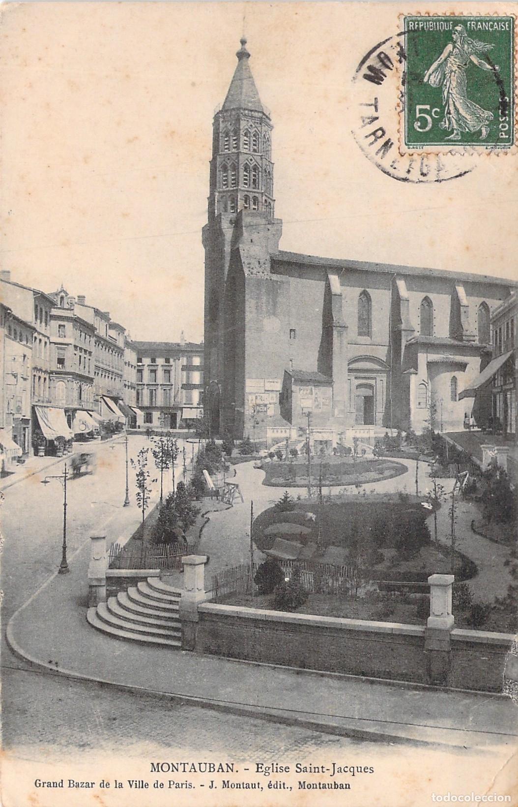 Postales: Postal de la Iglesia Saint-Jacques en Montauban, Francia