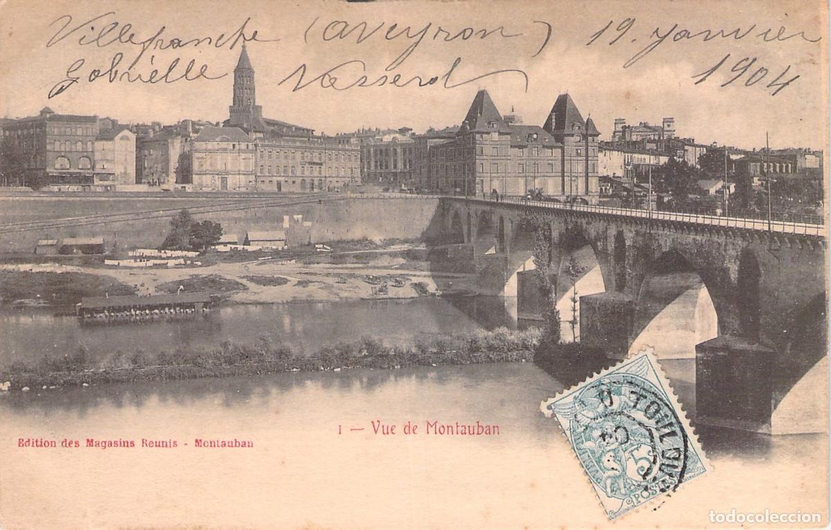 Postales: Postal de la vista panor&aacute;mica de Montauban y su puente hist&oacute;rico
