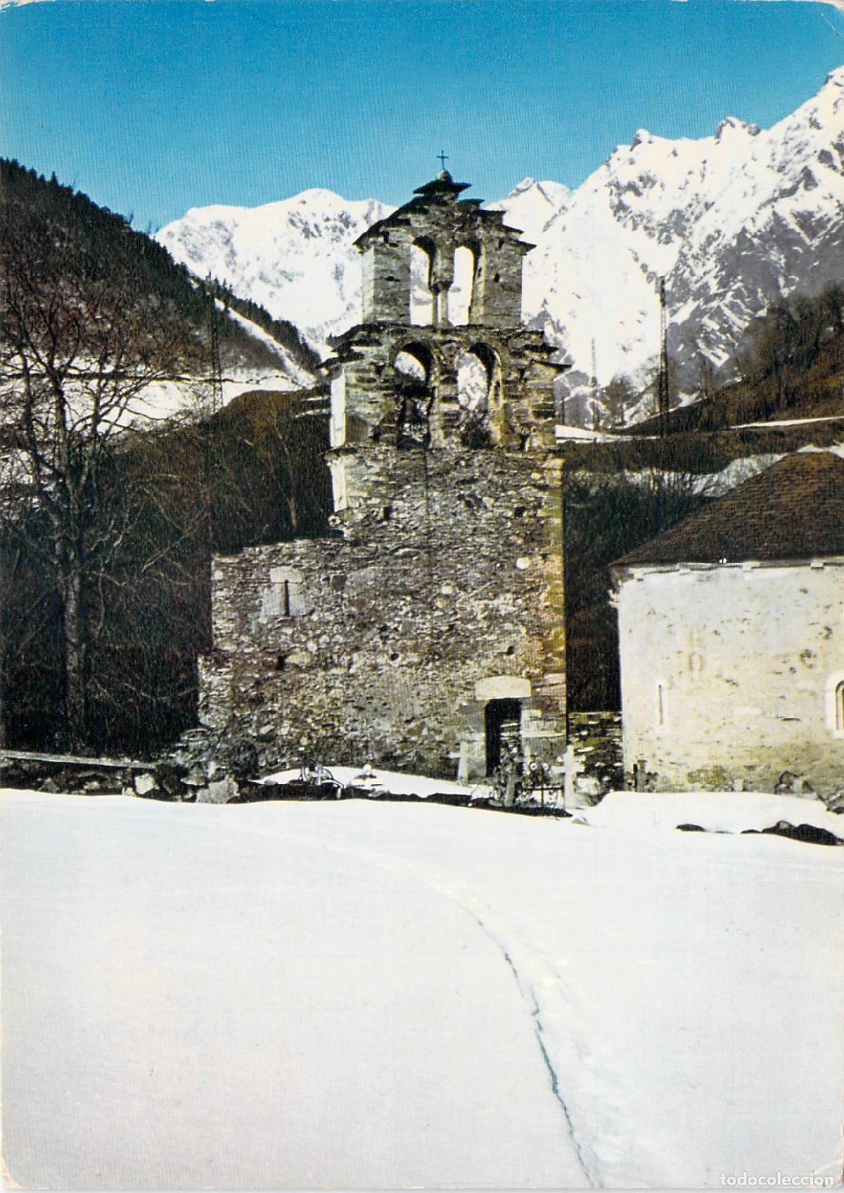 Postales: Postal de la Iglesia de los Hospitalarios en Aragnouet, Valle de Aure, Francia