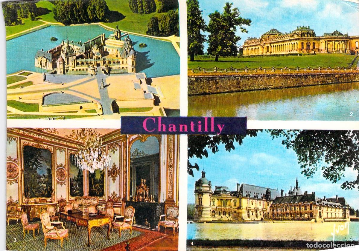 Postales: Postal multi-vista del Castillo de Chantilly en Francia