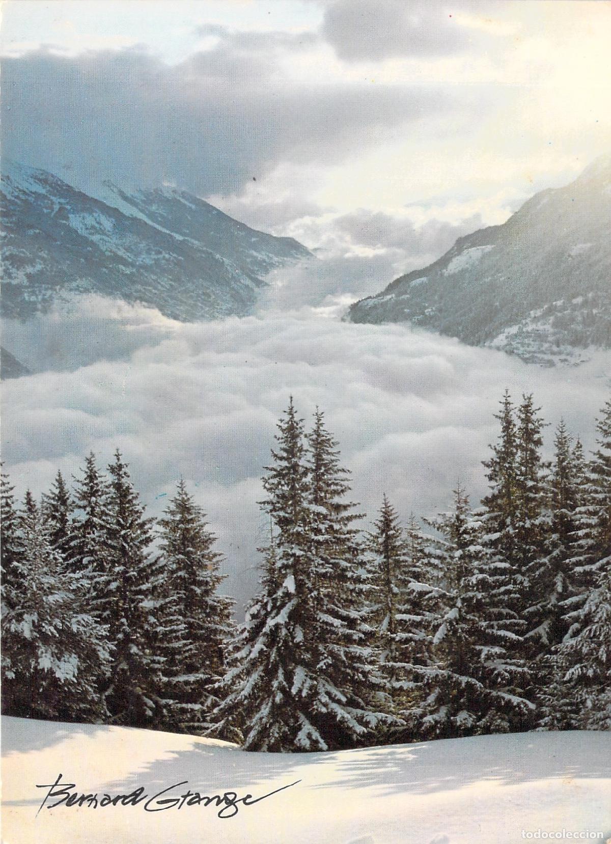 Postales: Postal de los Alpes Franceses paisaje de monta&ntilde;a en invierno