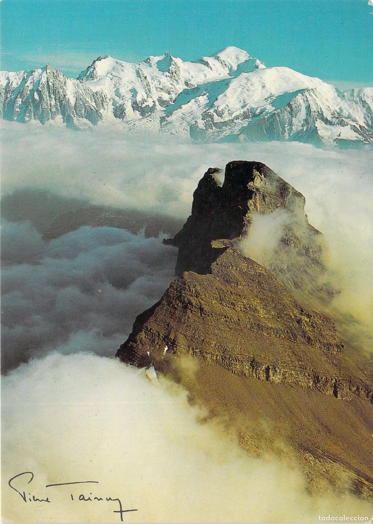 Postales: Postal del Macizo del Mont Blanc visto desde Fiz