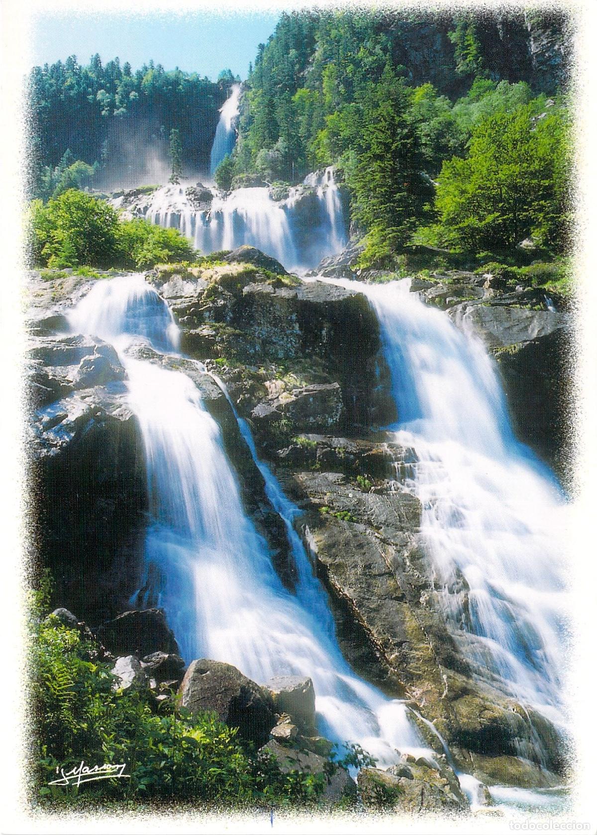 Postales: Postal de la Cascada de Ars en los Pirineos Franceses