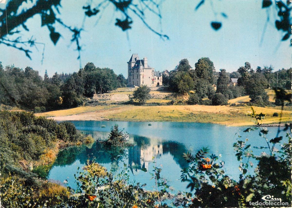 Postales: Postal del Castillo de S&eacute;di&egrave;res en Clergoux, Corr&egrave;ze, Francia