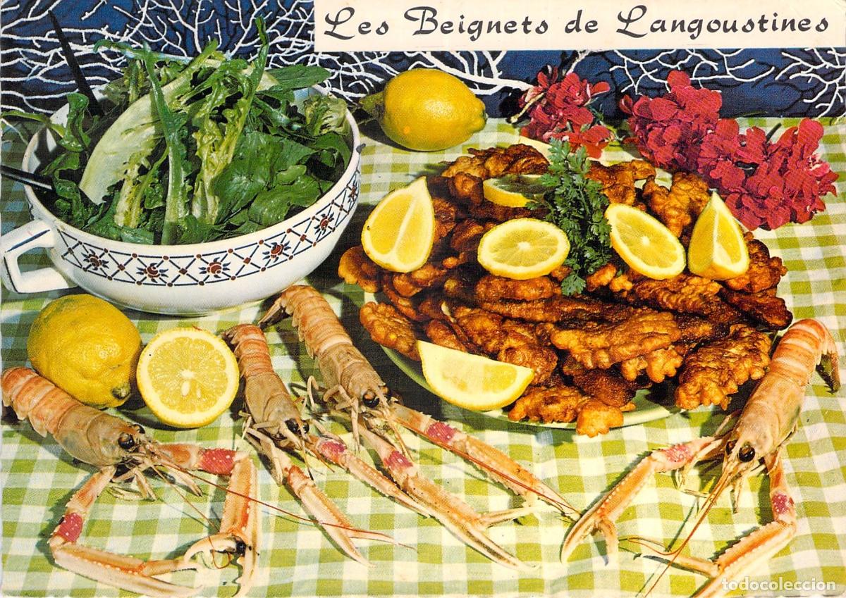 Postales: Postal de receta francesa de beignets de langostinos