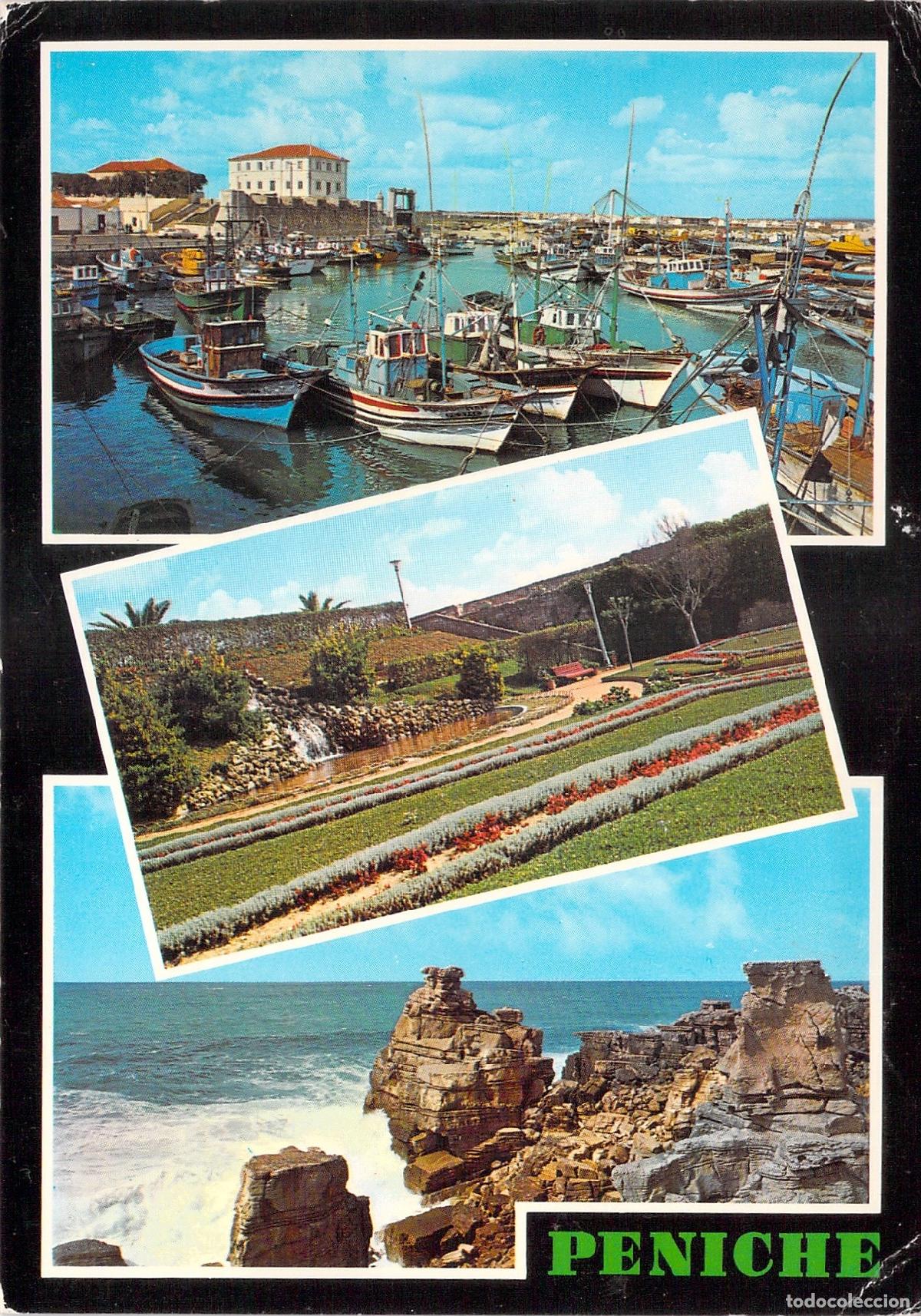 Postales: Postal de Peniche: Puerto, Jard&iacute;n del Baluarte y Costa Atl&aacute;ntica