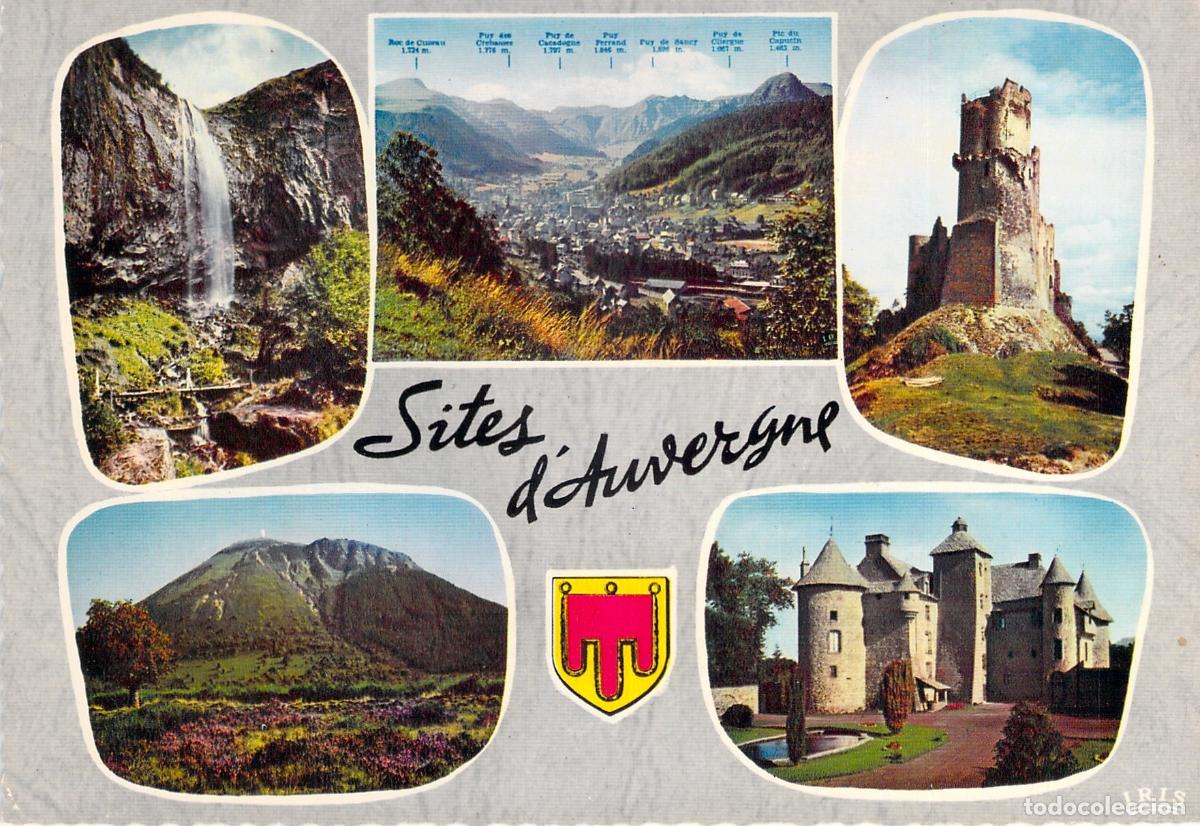 Postales: Postal de sitios tur&iacute;sticos de Auvergne, Francia