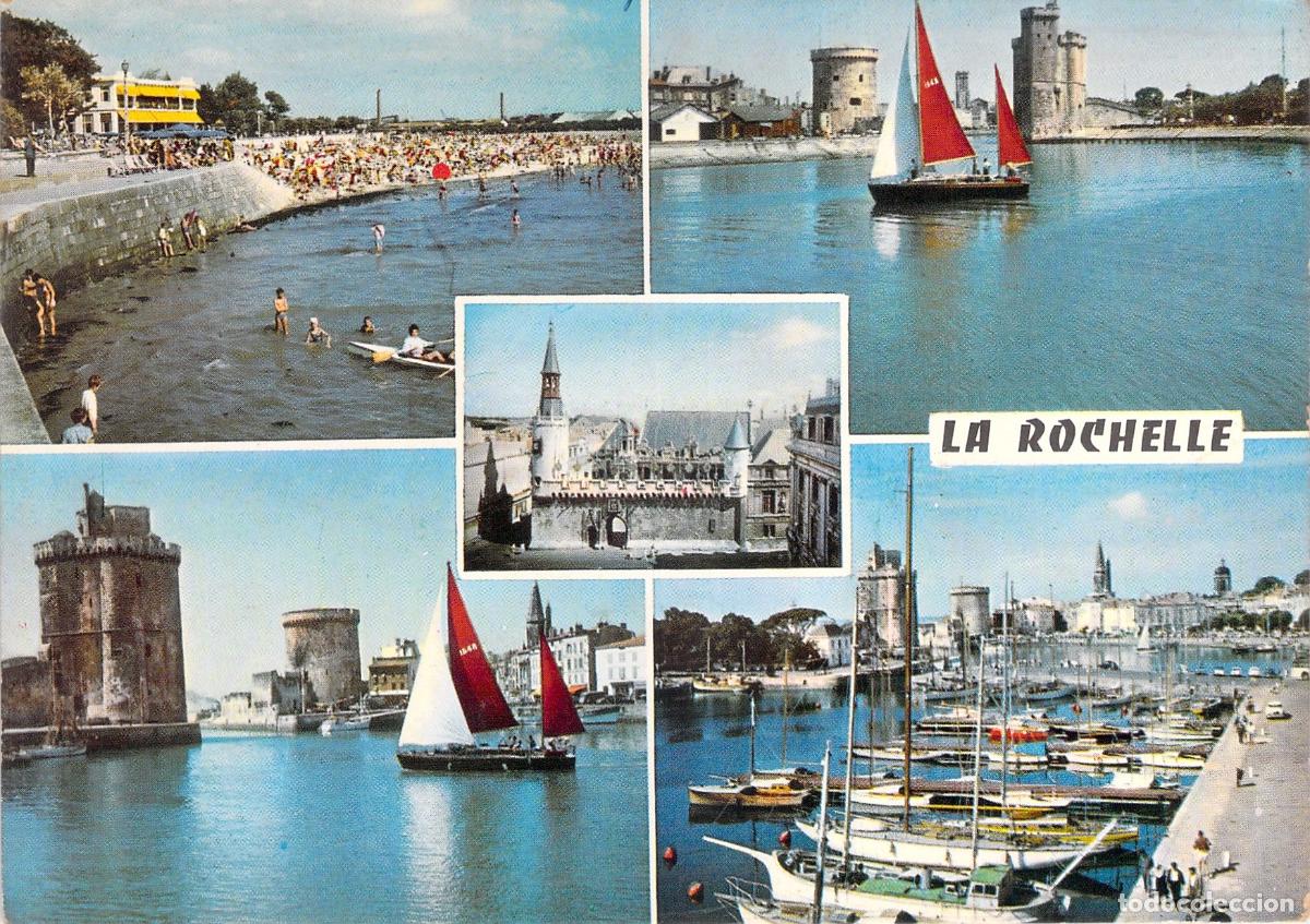 Postales: Postal de La Rochelle con vistas del puerto y torres antiguas
