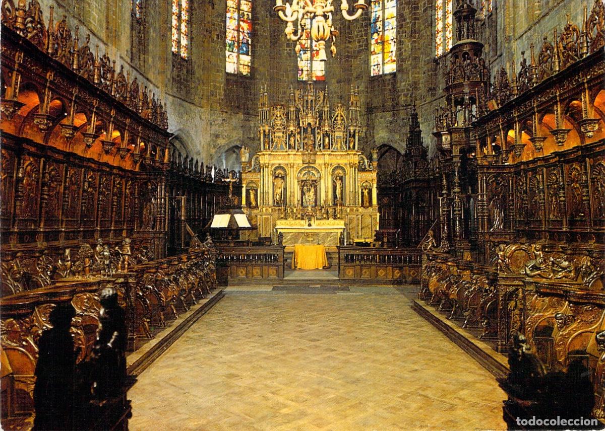 Postales: Postal de la siller&iacute;a del coro en la Catedral de Saint-Bertrand-de-Comminges