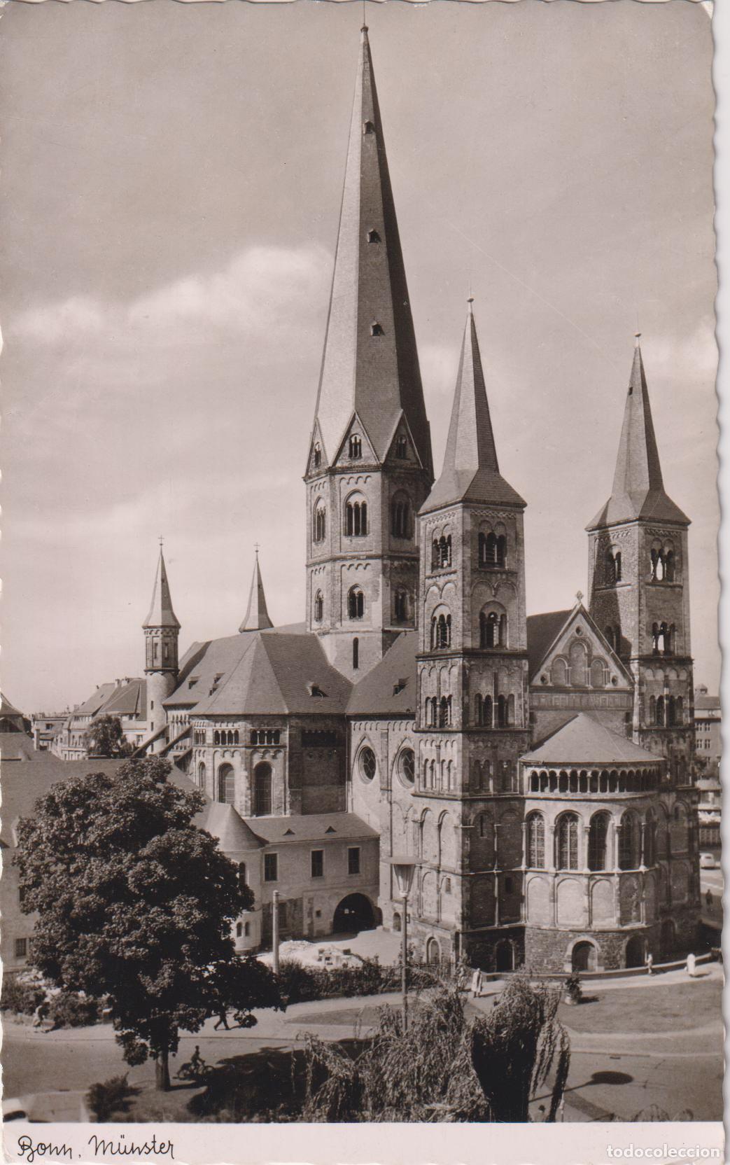 Postales: ALEMANIA, BONN, PLAZA M&Uuml;NSTERPLATZ, LA CATEDRAL &ndash; ECHTE PHOTO &ndash; S/C
