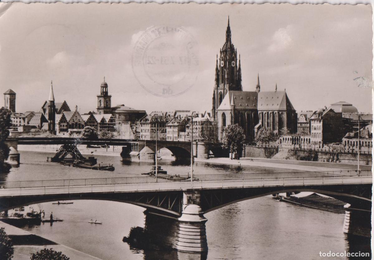 Postales: ALEMANIA, FRANKFURT DE MAIN, EL R&Iacute;O MENO CON SUS PUENTES, LA CATEDRAL DE SAN BARTOLOM&Eacute; - AGFA - CIR