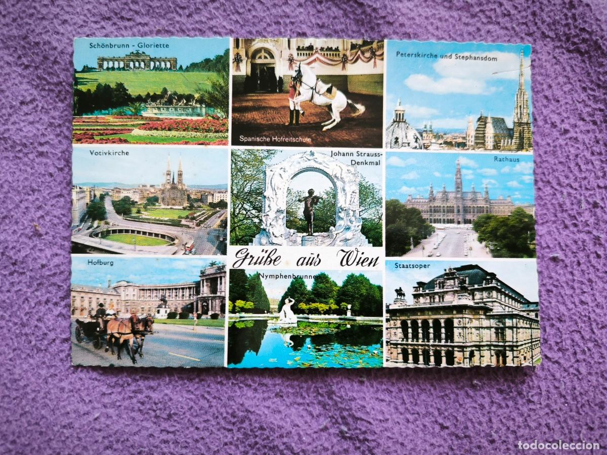 Postales: Postal Antigua Vintage De Viena &ndash; &rdquo;Gr&uuml;&szlig;e Aus Wien&rdquo; &ndash; Multivista A Color Sin Circular